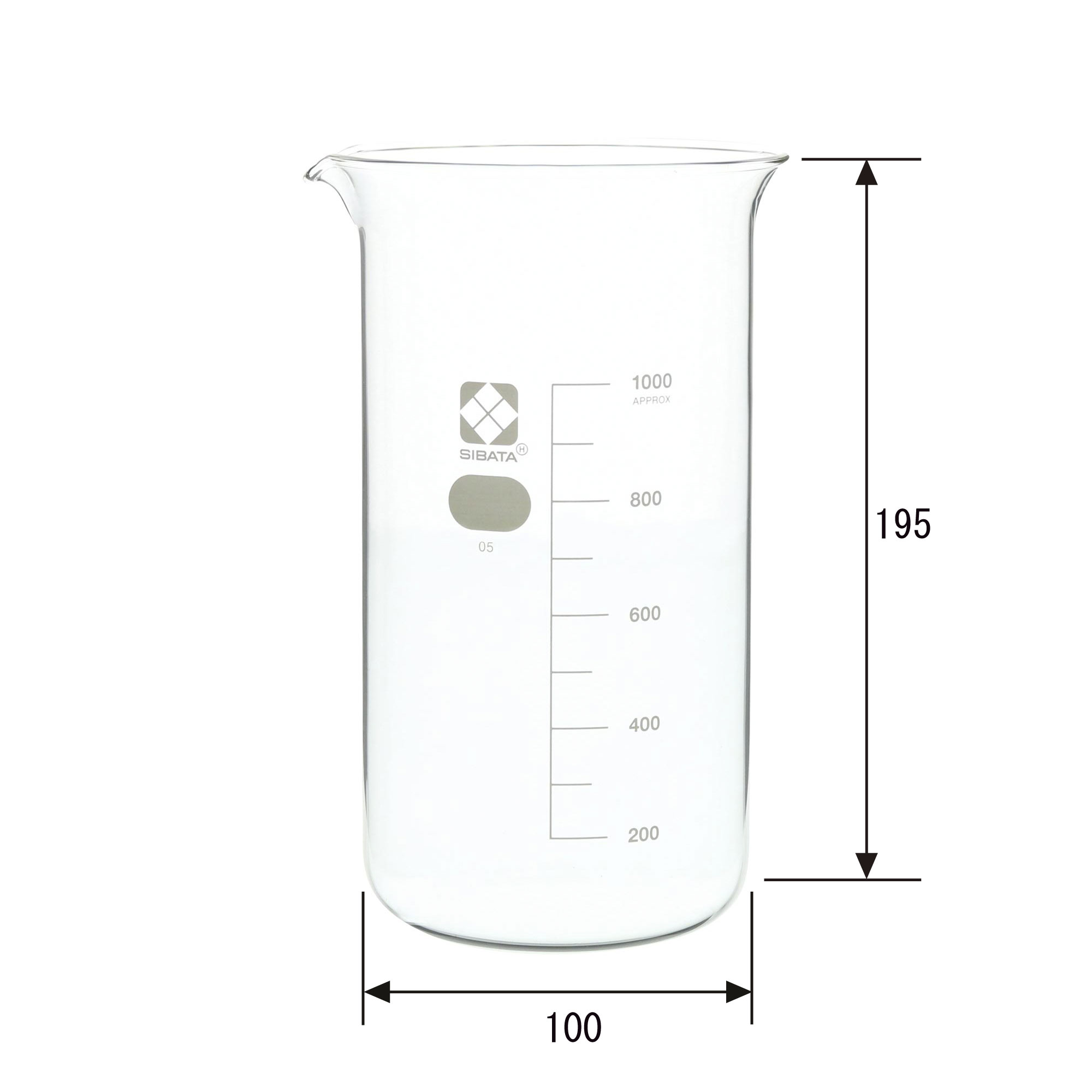 トールビーカー 目安目盛付 1000mL