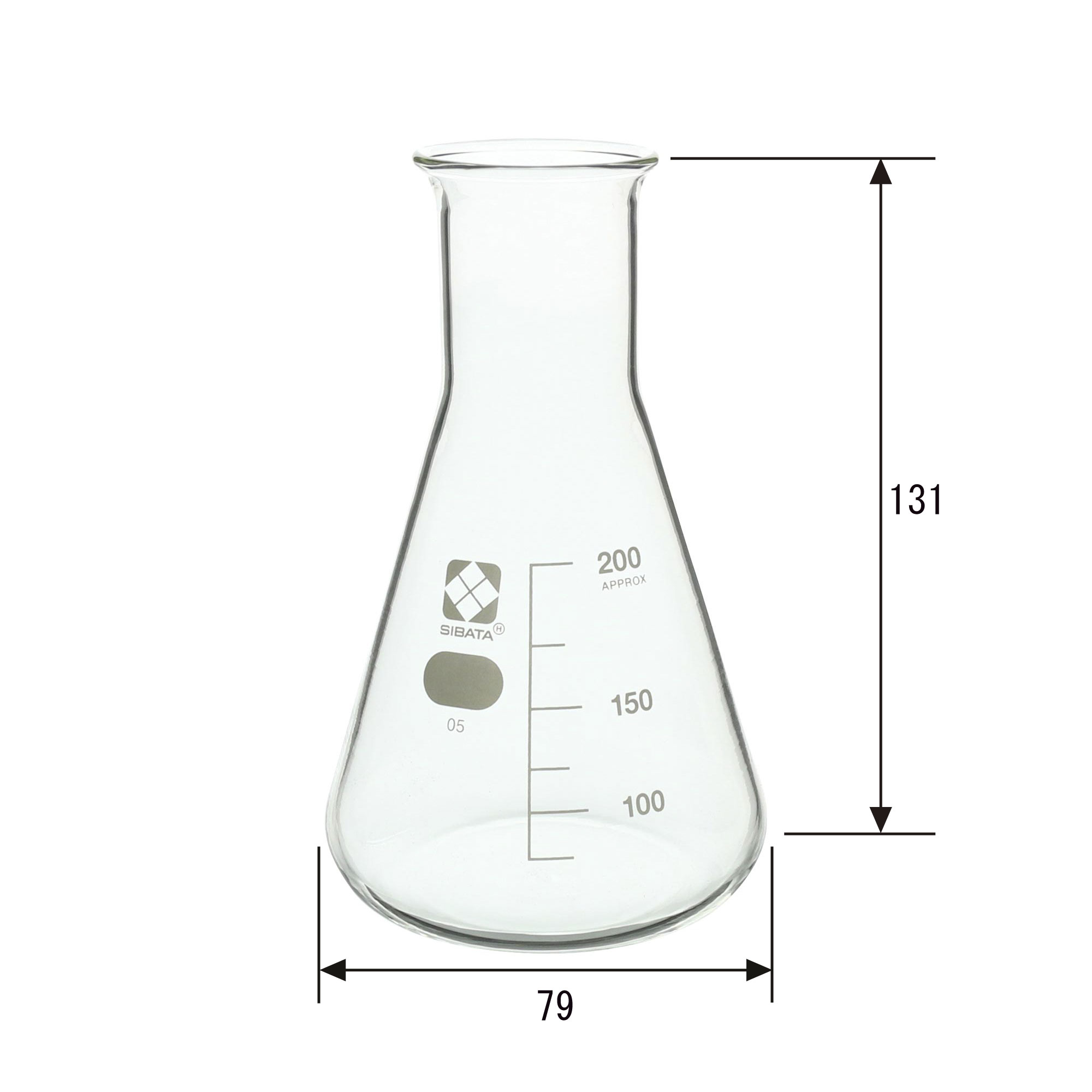 三角フラスコ 目安目盛付 200mL